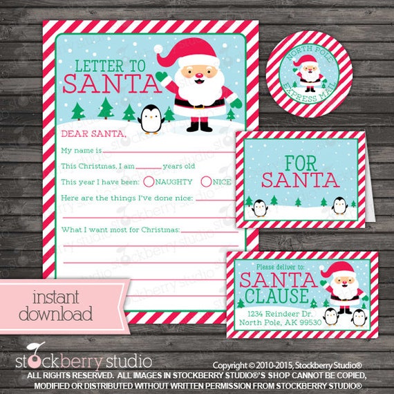 Letter to Santa Christmas Printables Kids Christmas Wish List Santa Letter Dear Santa Christmas Address Labels Instant Download Il_570xn