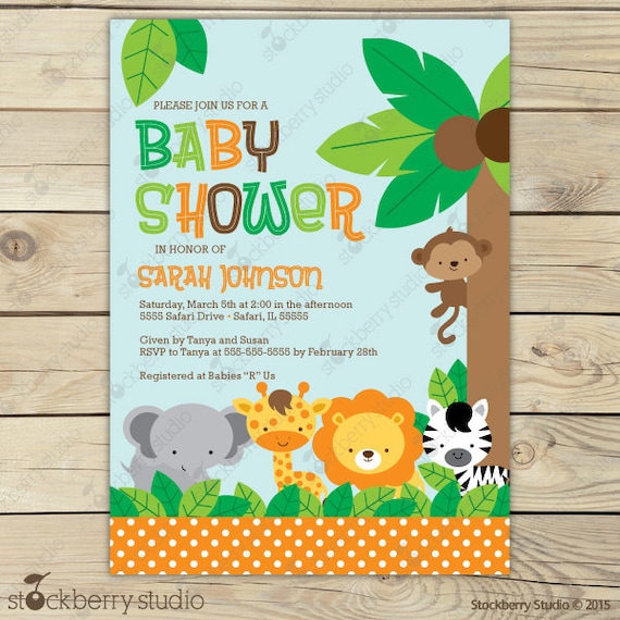 Download Jungle Safari Baby Shower Invitation Printable Safari Baby ...