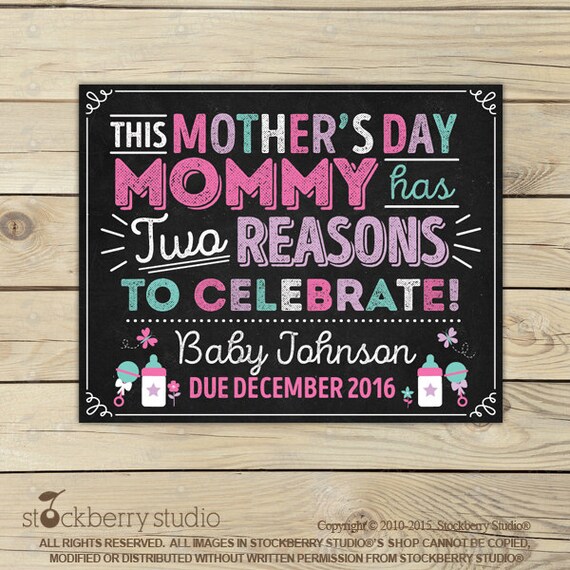 Mother's Day Pregnancy Announcement Chalkboard Sign Printable - Mother's Day Baby Announcement Sign - Photo Props Pregnancy Reveal to Family Il_570xn