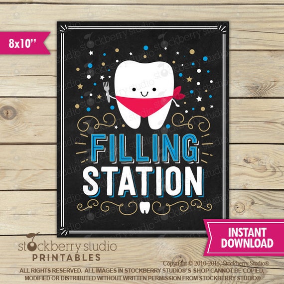 Dental Retirement - Dental Graduation Printable - Filling Station Sign - Dental College Graduate - Instant Download - Dental Hygienist Il_570xn