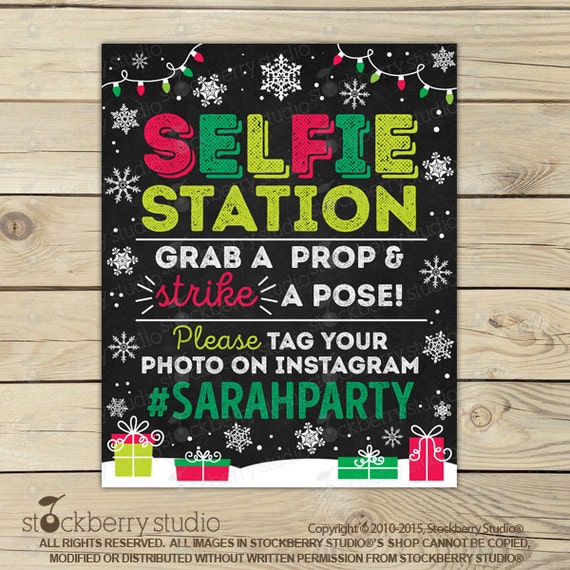 Christmas Photo Booth Sign Printable - Selfie Props - Hashtag Sign - Holiday Photobooth Sign - Selfie Station Sign - Christmas Party Signs Il_570xn