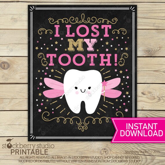 I Lost My Tooth Sign - Tooth Fairy Sign - Child's Teeth - Instant Download - Tooth Fairy Printable - Milestone Sign Il_570xn