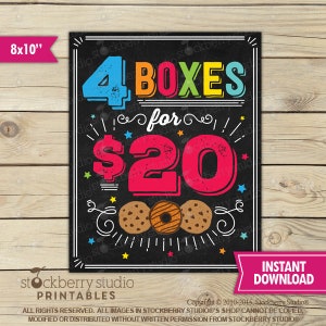 Cookie Booth Price Signs - Cookie Booth Sales Poster - Cookie Booth Sign Printable - Instant Download - Cookie Booth Decor - Fundraiser Sign