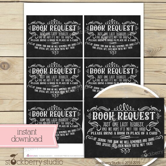 Chalkboard Baby Shower Book Request Card Book Request Baby Shower Chalkboard Baby Shower Book Request Card Book Request Baby Shower