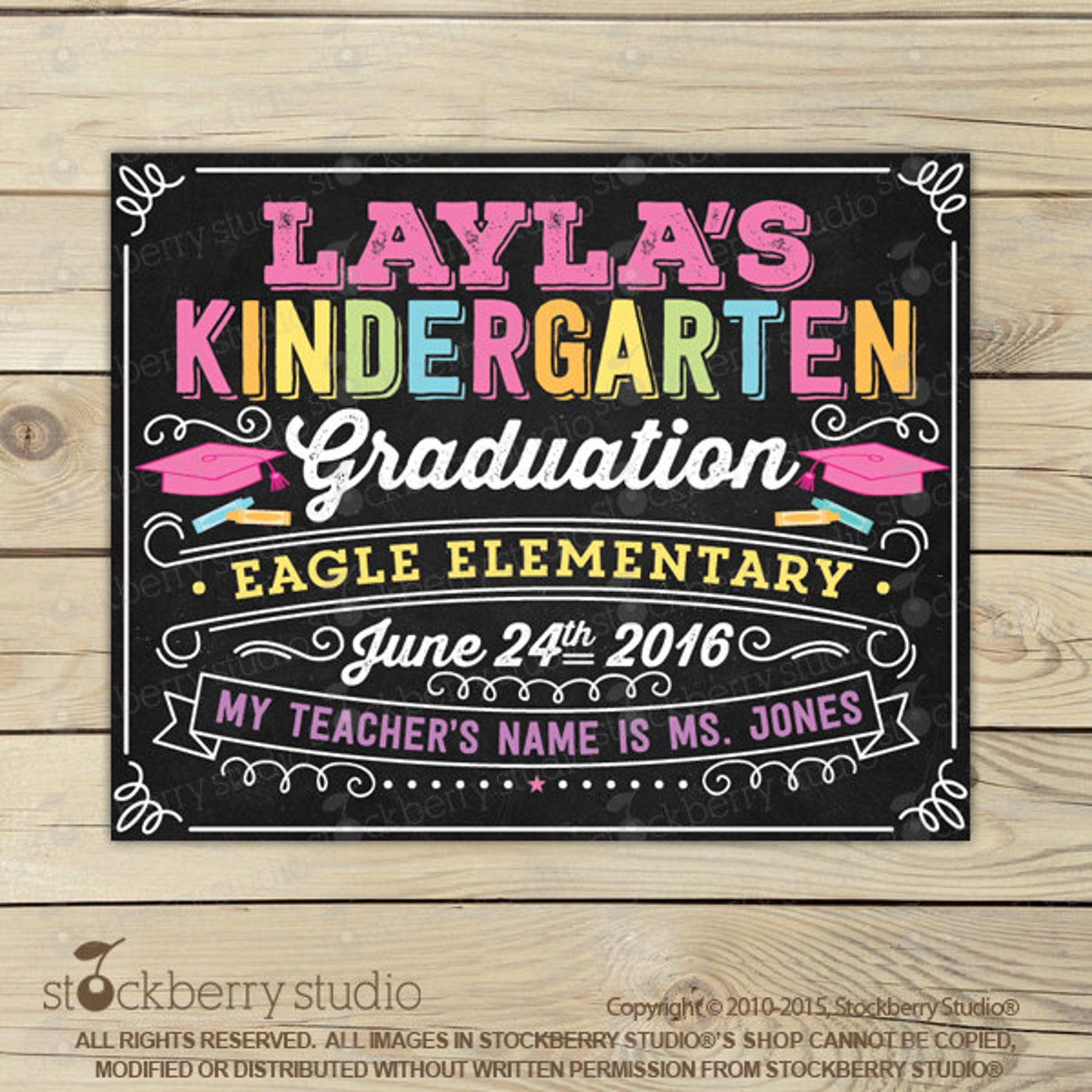 kindergarten graduation chalkboard sign printable last day etsy