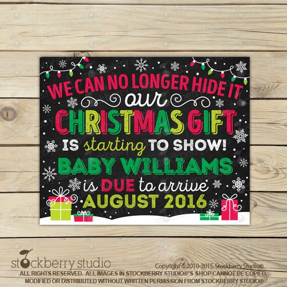 Christmas Pregnancy Announcement Sign Printable - Christmas Baby Announcement Chalkboard Sign - Pregnancy Reveal - Were Expecting Il_570xn