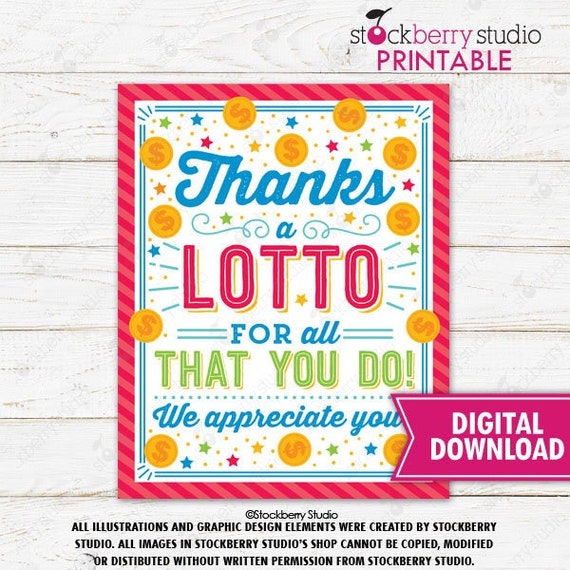 Teacher Thank You, Thanks A Lotto, Teacher Appreciation, Lottery