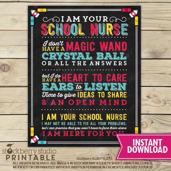 School Nurse Office Decor I Am Your School Nurse Sign Printable
