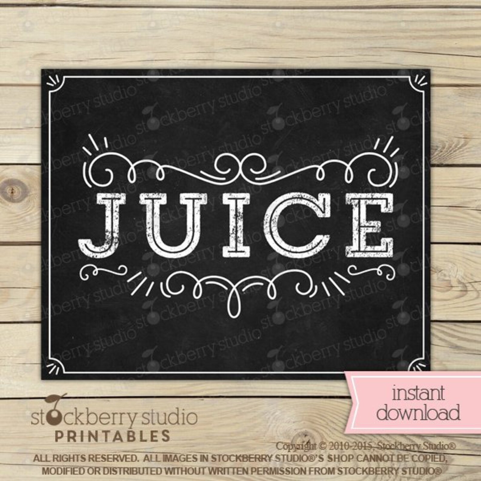Juice Bar Sign Juice Sign Printable Instant Download Etsy
