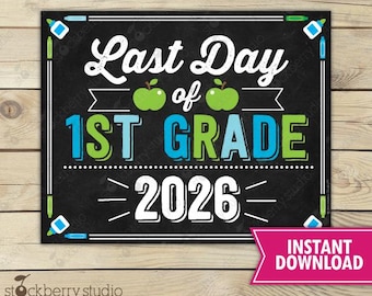 Junge letzte Klasse Zeichen druckbare Foto Requisiten erste Klasse Tafel Zeichen sofortiger Download digital