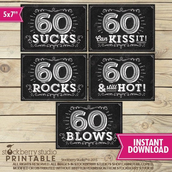 60th Birthday Signs Printable 60th Birthday Party 60th