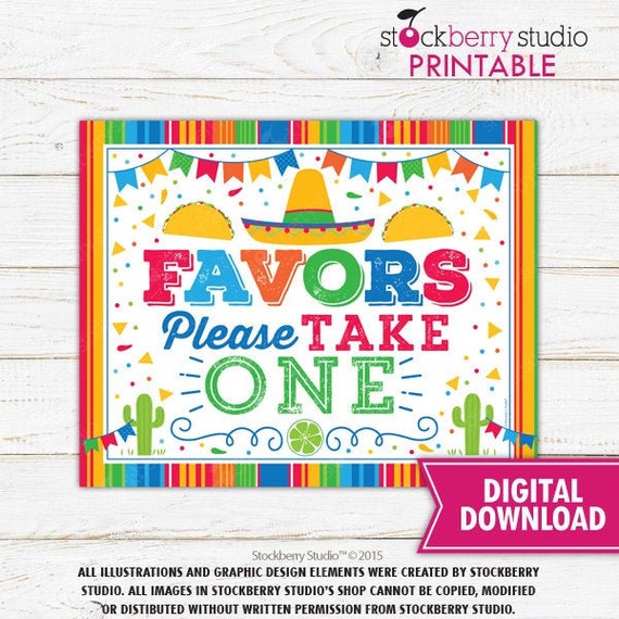 Fiesta Favors Sign Fiesta Printables Fiesta Signs Fiesta Mexican Themed Decor Fiesta Decorations Wedding Fiesta Party Ideas Instant Download Il_570xn