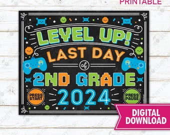 Video Game Last Day of 2nd Grade Sign Gamer Last Day of Second Grade Boy Last Day of School Printable Instant Download