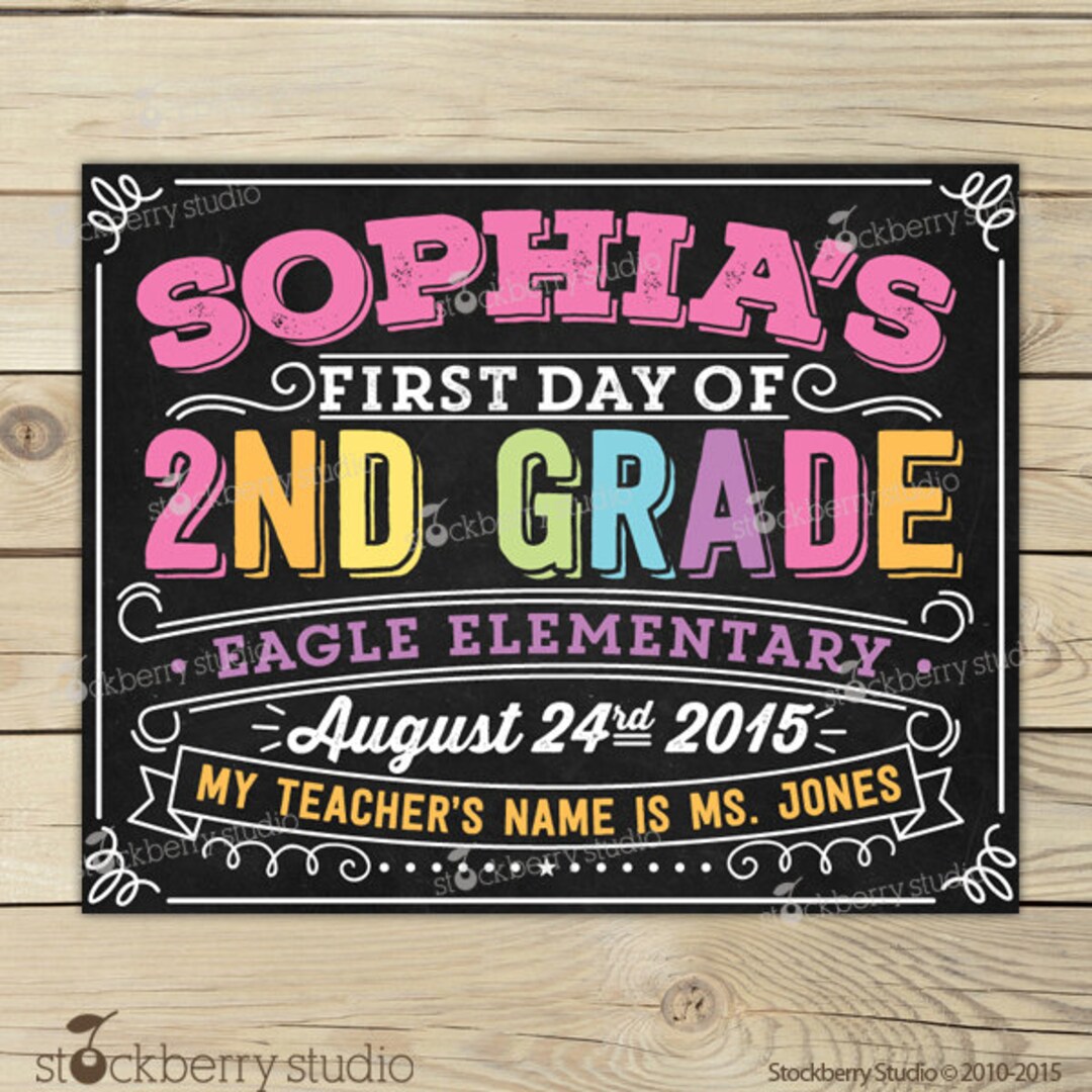 First Day of School Chalkboard Sign Girl 1st Day of School Digital Boy ...