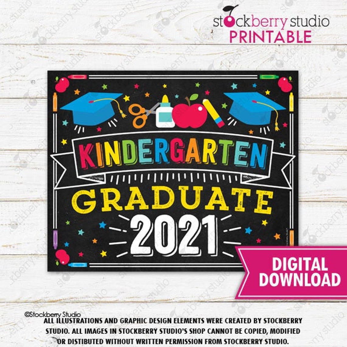 kindergarten graduation sign printable last day of etsy