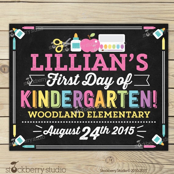 First Day of School Chalkboard Sign Printable - Girl 1st Day of School Sign - Back to School Chalkboard Sign - Photo Props Chalkboard Sign Il_570xn