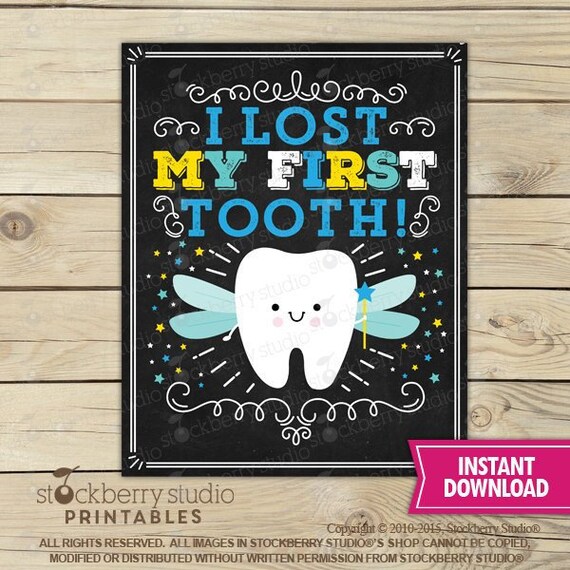 I Lost My First Tooth Sign - Tooth Fairy Sign - Child's Teeth - Instant Download - Tooth Fairy Printable - 1st Tooth - Milestone Sign Il_570xn