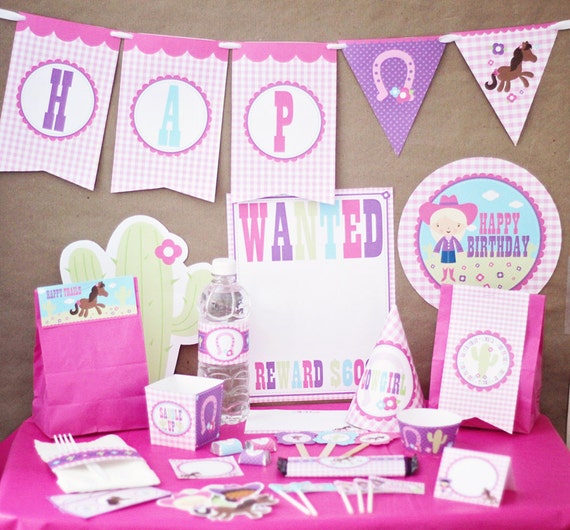 Cowgirl Birthday Party Decorations Printable Cowgirl Birthday