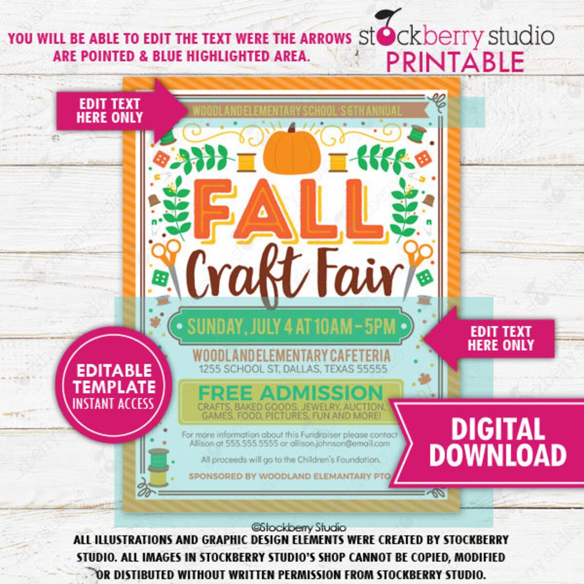 Fall Craft Fair Flyer Harvest Festival Market Halloween | Etsy