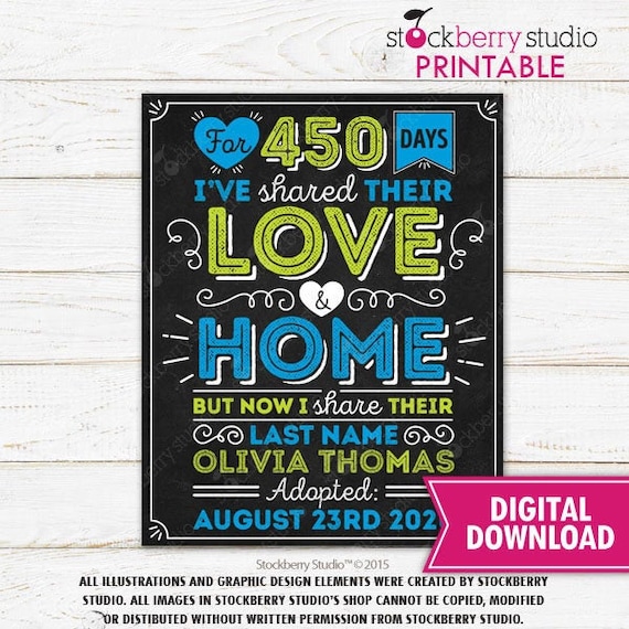 Adoption Announcement Sign Printable Foster Care Adoption Announcement Adoption Day Sign Adopted Boy Digital Download Il_570xn
