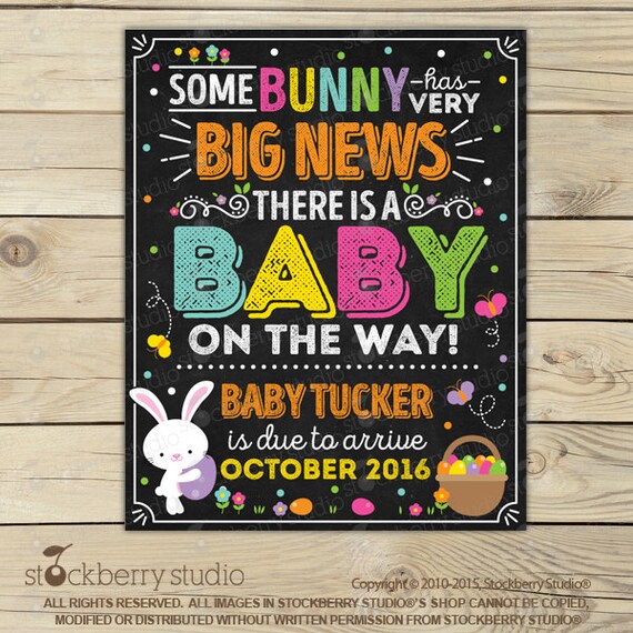Easter Pregnancy Announcement Chalkboard Sign Printable - Spring Baby Announcement Sign - Pregnancy Reveal Egg Pregnancy Announcement Card Il_570xn