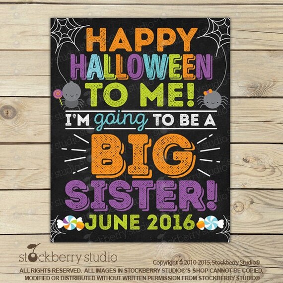 Halloween Big Sister Announcement Sign Printable Halloween Pregnancy Announcement Chalkboard Baby Announcement Pregnancy Reveal Digital Il_570xn