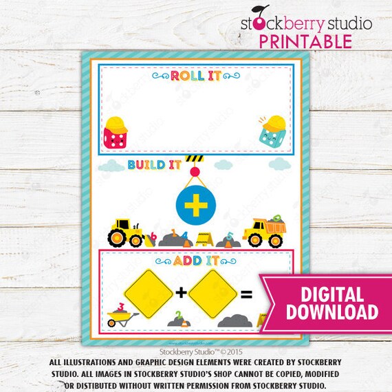 Addition Math Dice Game Kindergarten Math Activities Printable Kids Math Counting Practice Number Games Homeschool Activity Instant Download Il_570xn
