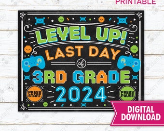 Video Game Last Day of 3rd Grade Sign Gamer Last Day of Third Grade Boy Last Day of School Printable Instant Download