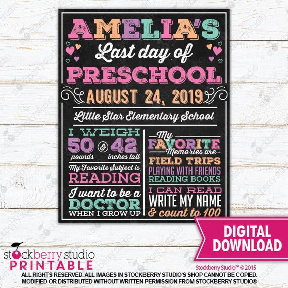 Last Day of School Chalkboard Sign - Last Day of School Sign - Graduate from School Chalkboard Sign - School Printable Il_570xn