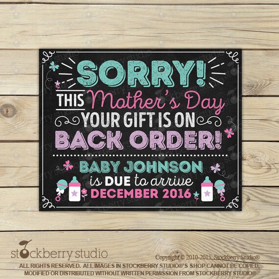 Mother's Day Pregnancy Announcement Sign Printable - Mothers Day Baby Pregnancy Announcement Chalkboard Sign - Pregnancy Announcement Il_570xn