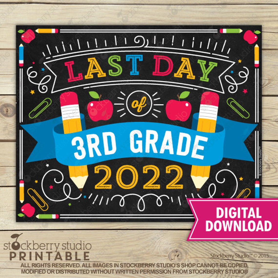 Last Day of 3rd Grade Sign Last Day of Third Grade Sign | Etsy