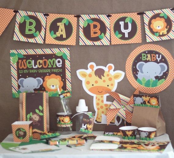 Safari Jungle Baby Shower Decorations Printable Safari Baby