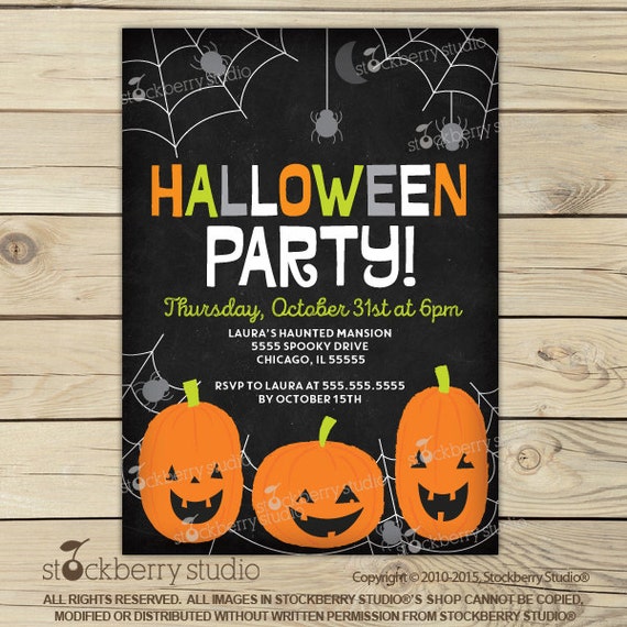 Halloween Kids Party Printable Invitation - Halloween Party Invitations - Halloween Birthday Invitation - Halloween Costume Party Invitation Il_570xn