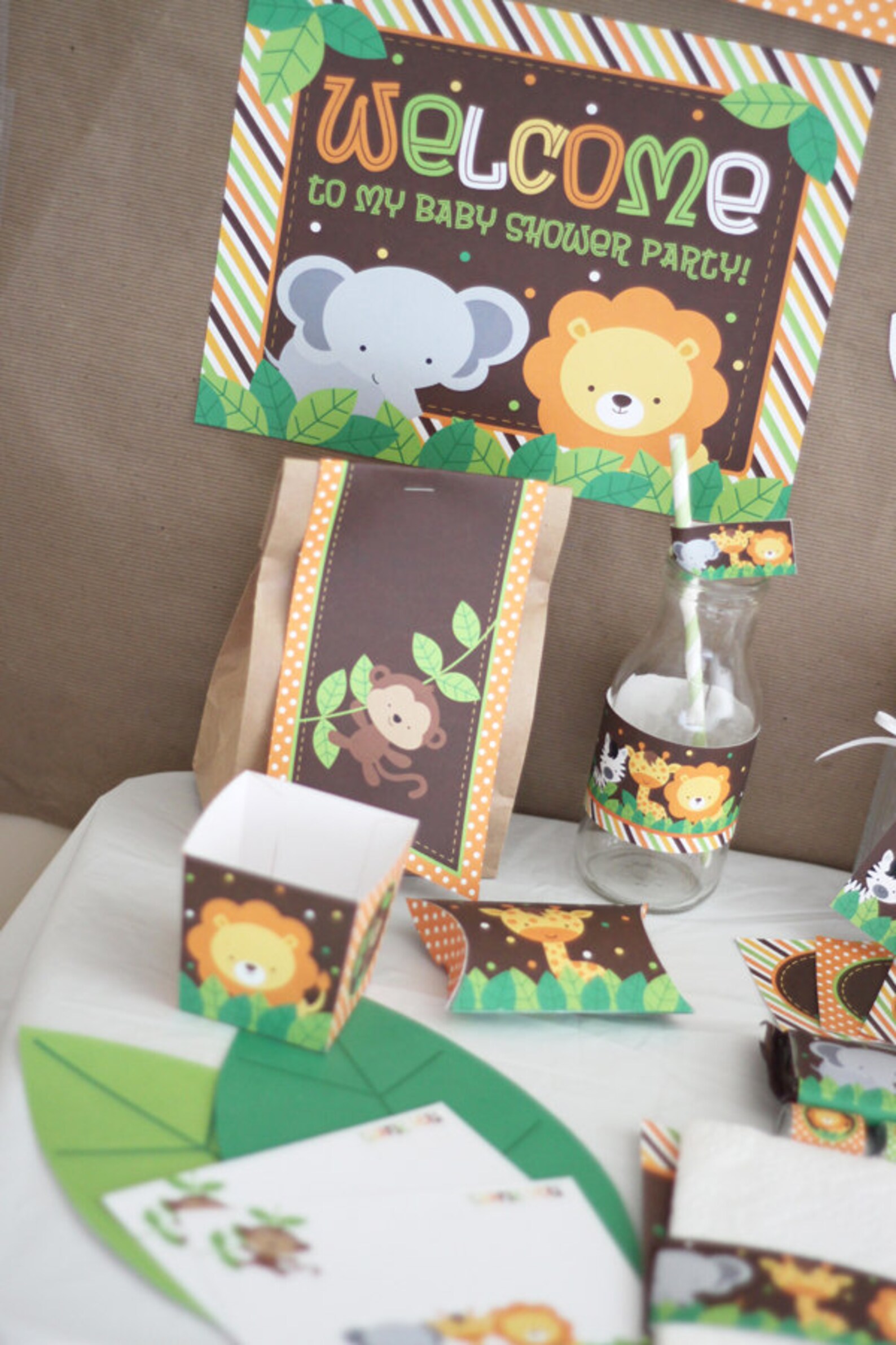 Safari Jungle Baby Shower Decorations Printable Safari Baby Etsy