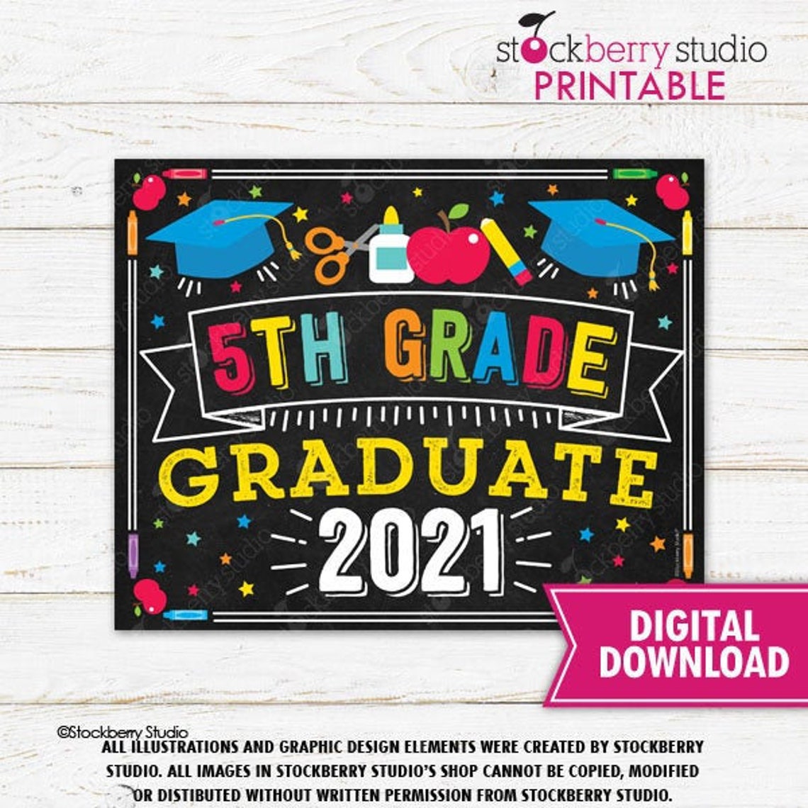 5th grade graduation sign printable last day of 5th grade