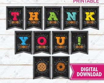 Cookie Thank You Banner Printable - Cookie Banner Decorations - Cookies Sold Here - Cookie Banner - Cookie Booth Sign - Instant Download