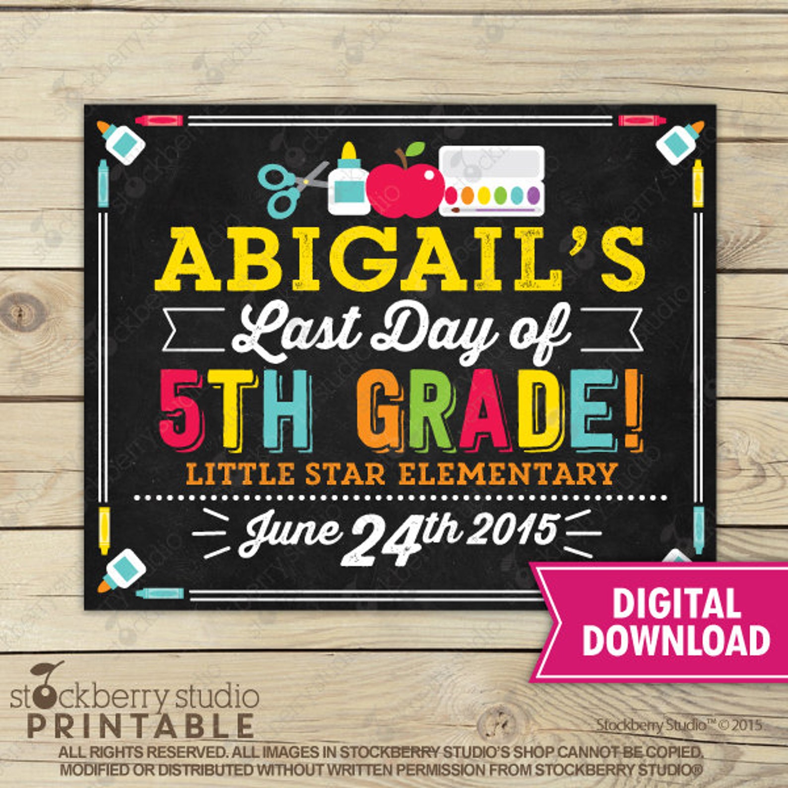 Last Day of 3rd Grade Sign Printable Girl Last Day of 3rd | Etsy