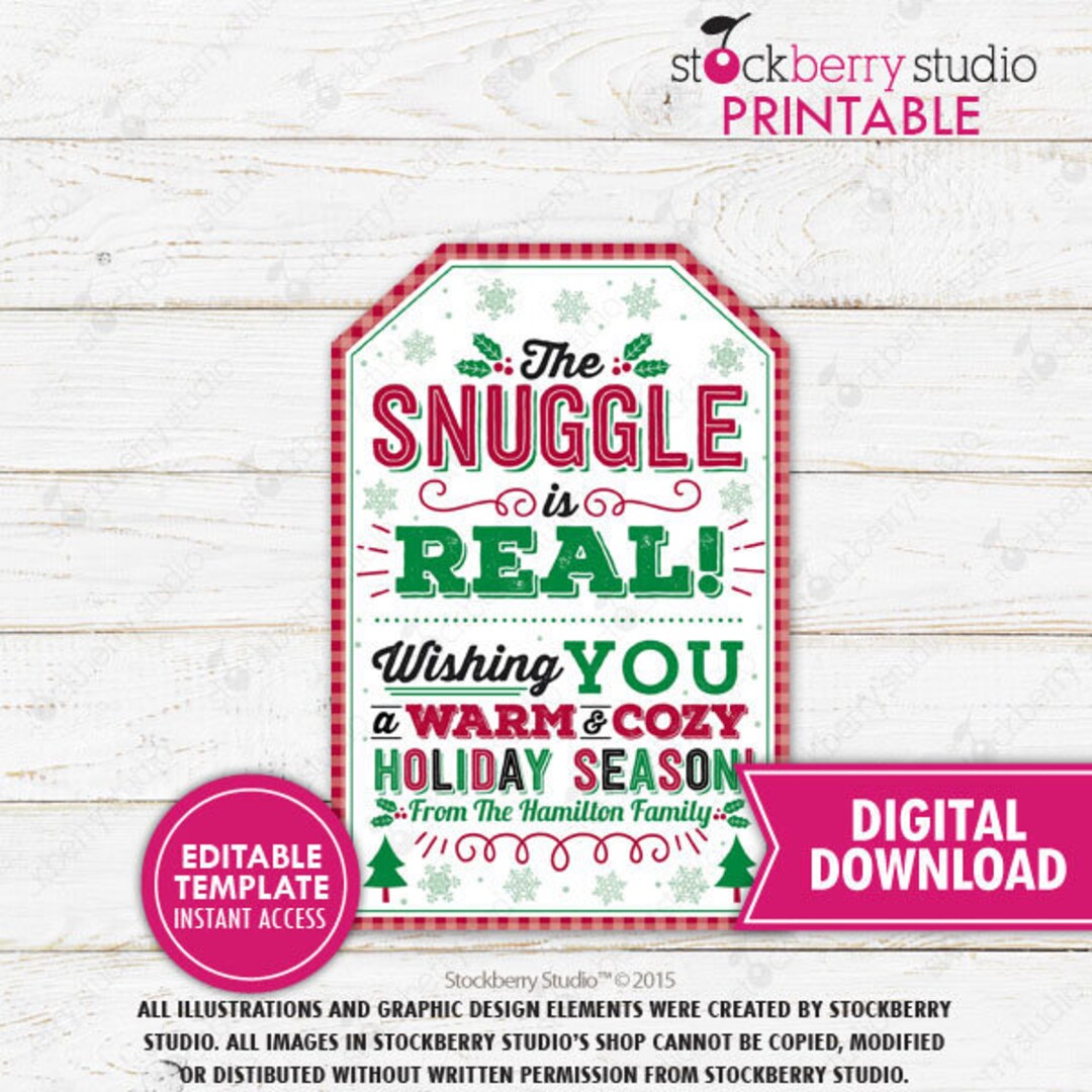 Christmas Gift Tag Printable the Snuggle is Real Boss Coworker Gift Tag