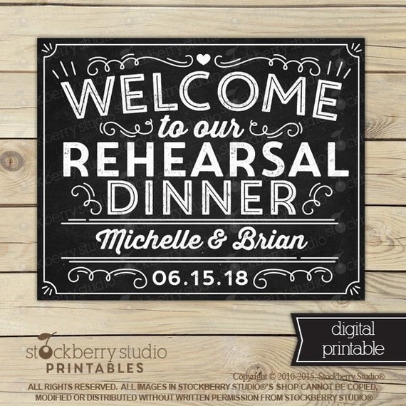 Rehearsal Dinner Welcome Sign - Rehearsal Dinner Sign Printable - Wedding Rehearsal Dinner Sign