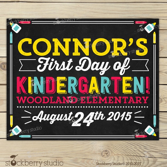 First Day of School Chalkboard Sign Printable Kindergarten 1st Grade 2nd Grade 1st Day of School Sign Back to School Sign Photo Props Pre-k Il_570xn