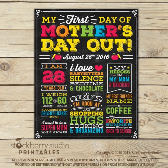 First Day of Mothers Day Out Sign - First Day of Mom's Day Out - First Day of Freedom - Mom First Day of School Sign - Parents Day Out Sign Il_570xn
