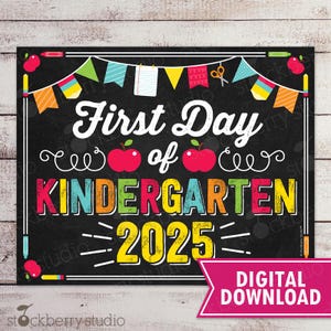 Panneau premier jour de maternelle 1er jour d&#39;école Panneau premier jour d&#39;école imprimable 1er jour de maternelle Panneau 1er jour de maternelle téléchargement immédiat