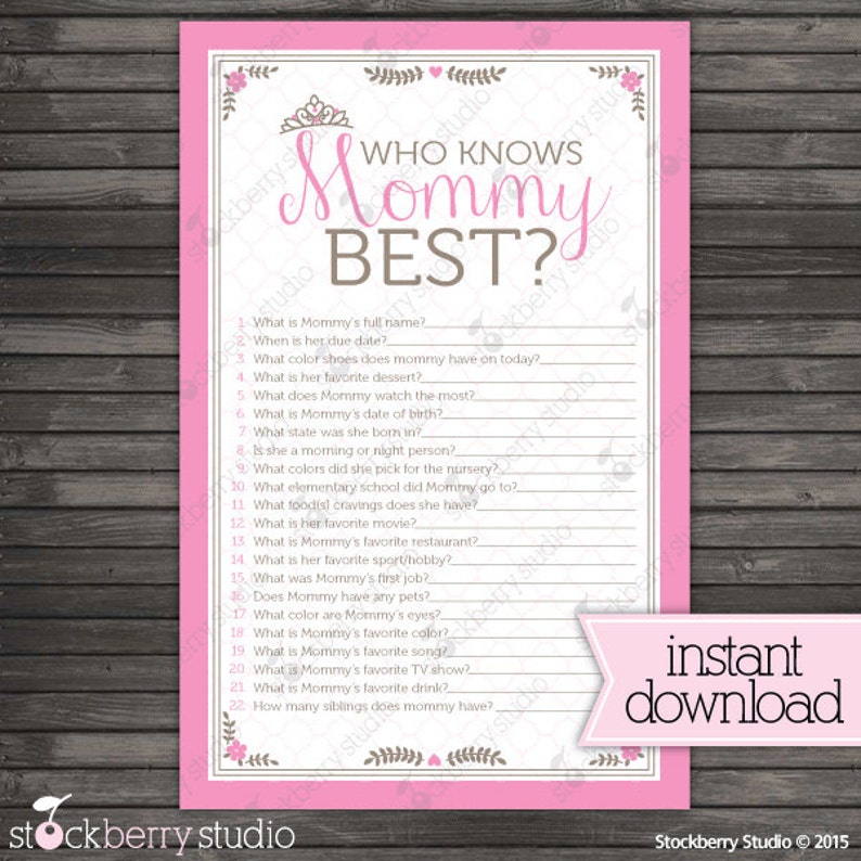 Princess Who Is aware Mommy Ideal Youngster Shower Activity Printable - Instantaneous Down load - Crimson Little one Shower - Female Little one Shower photograph relating to Who Knows Mommy Best Printable identified as Princess Who Understands Mommy Easiest Boy or girl Shower Match Printable - Instantaneous Down load - Red Child Shower - Lady Youngster Shower