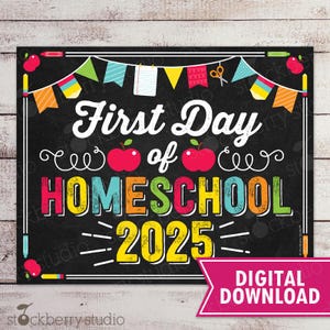 Erster Tag der Schule Zeichen druckbare 1st Day of School Erster Tag der Schule zu Hause Zeichen digitale Sofort Download