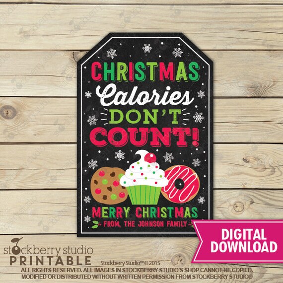 Christmas Calories Dont Count Tag Christmas Thank You Tag Printable Christmas Favor Tags Holiday Labels Cookie Candy Treat Tags Personalized Il_570xn