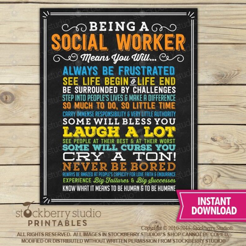 Social Worker Office Decor Social Worker Gift Printable Etsy