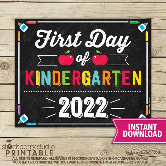 First Day of Kindergarten Sign 1st Day of School Sign Printable First Day of School Sign Kindergarten Chalkboard Sign Instant Download Il_570xn
