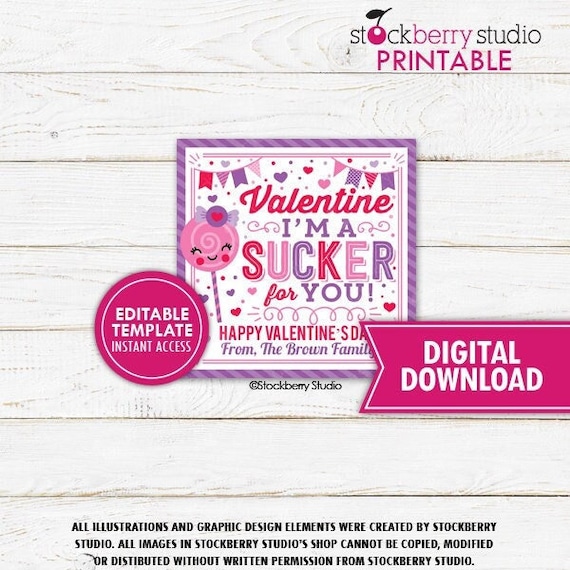 Valentine s Day Lollipop Gift Tag Printable I m A Sucker For You valentine-s-day-lollipop-gift-tag-printable-i-m-a-sucker-for-you