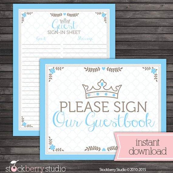 Baby Shower Sign In Sheet Printable - Vintage Baby Shower Free ...