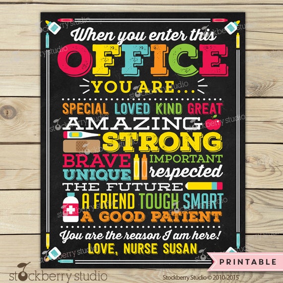 School Nurse Sign Printable - School Nurse Decor - School Nurse Gifts - Doctors Office Decor - Nurse Appreciation - Pediatric Nurse Gift Il_570xn